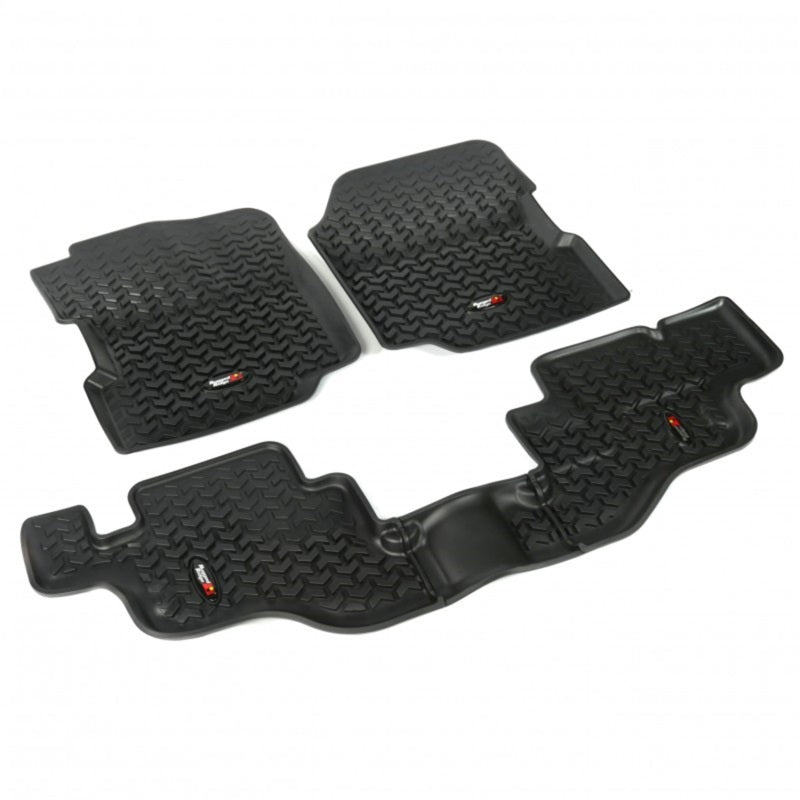 Rugged Ridge Floor Liner Front/Rear Black 1976-1986 Jeep CJ-7 / Jeep Wrangler 87-95 / YJ Floor Mats - Rubber Rugged Ridge