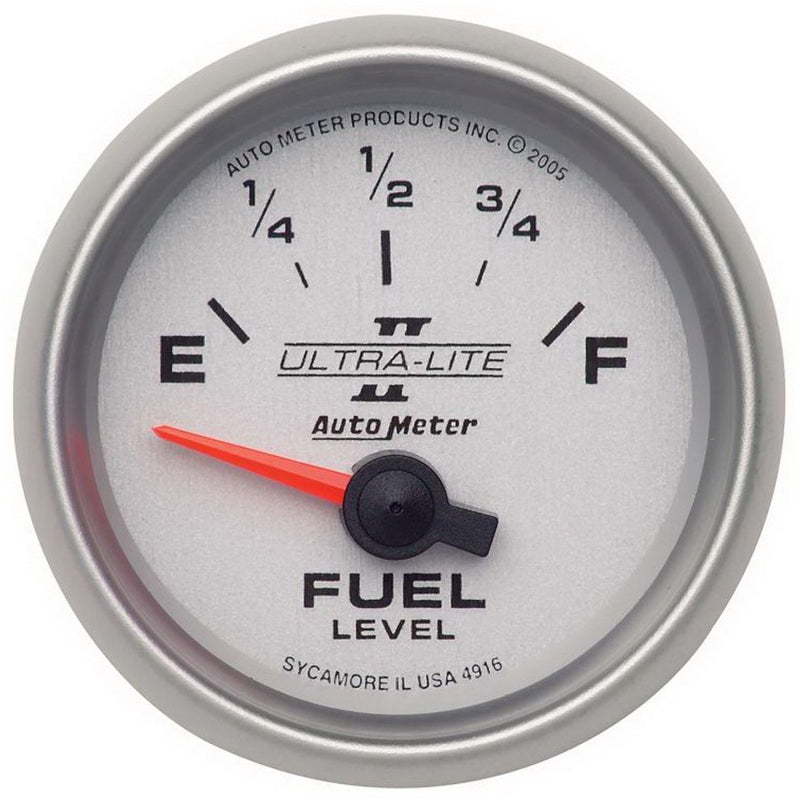 Autometer Ultra-Lite II 52mm 240-33 OHMS Short Sweep Electronic Fuel Level Gauge Gauges AutoMeter