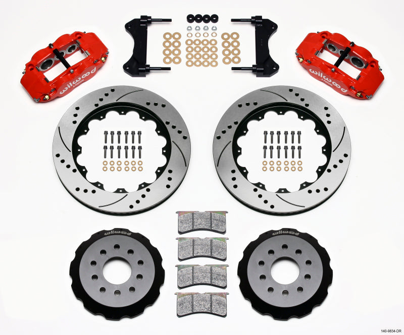 Wilwood Narrow Superlite 6R Front Hat Kit 14.00in Drilled Red 98-02 Camaro/Firebird Big Brake Kits Wilwood