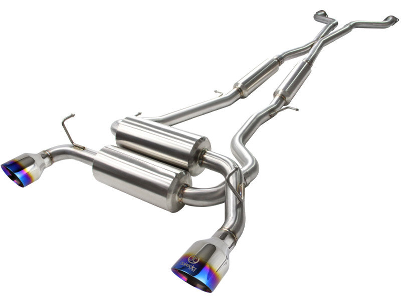 aFe Takeda 2-1/2in 304SS Cat-Back Exhaust Infiniti G37 08-13/Q60 14-15 V6-3.7 w/ Blue Flame Tips Catback aFe