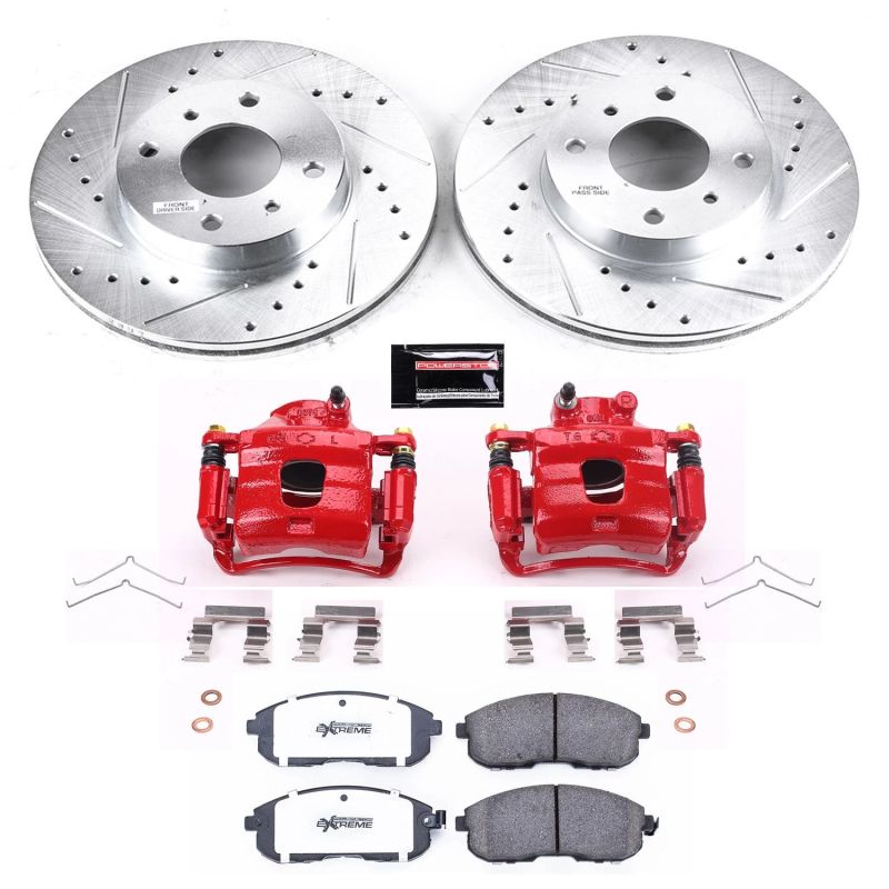 Power Stop 93-01 Nissan Altima Front Z26 Street Warrior Brake Kit w/Calipers Brake Kits - Performance D&S PowerStop