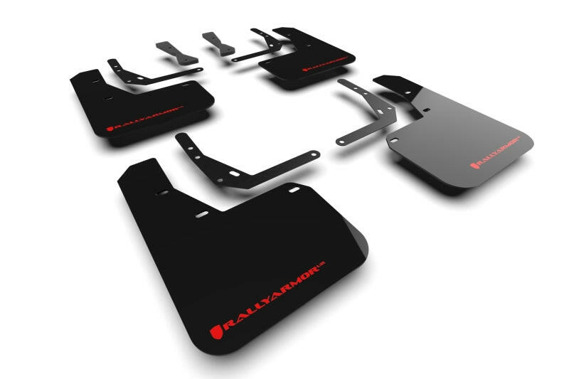 Rally Armor 24-25 Hyundai Kona N Line Black UR Mud Flap - Red Logo Mud Flaps Rally Armor