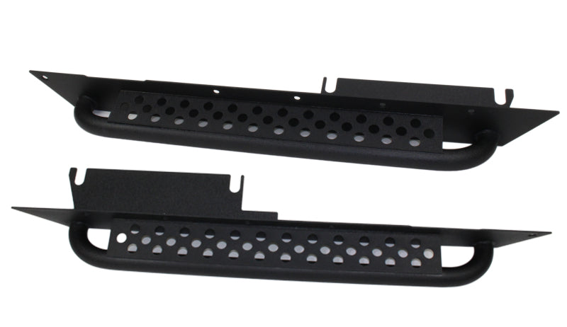 Fishbone Offroad 97-06 Jeep Wrangler TJ Steel Rock Slider - Black Textured Powdercoat Steps Fishbone Offroad