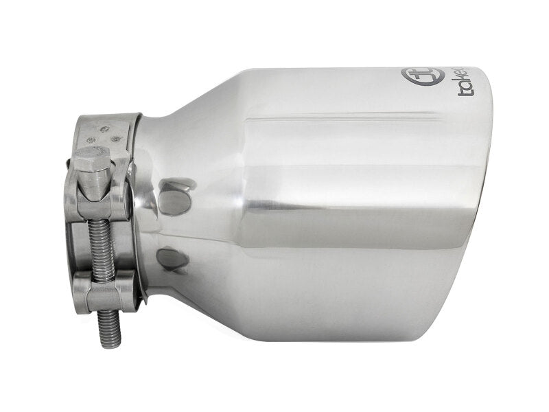 aFe Takeda Universal Exhaust Tip 2-1/2 IN Inlet x 4 IN Outlet x 6 IN L- Polished Tips aFe