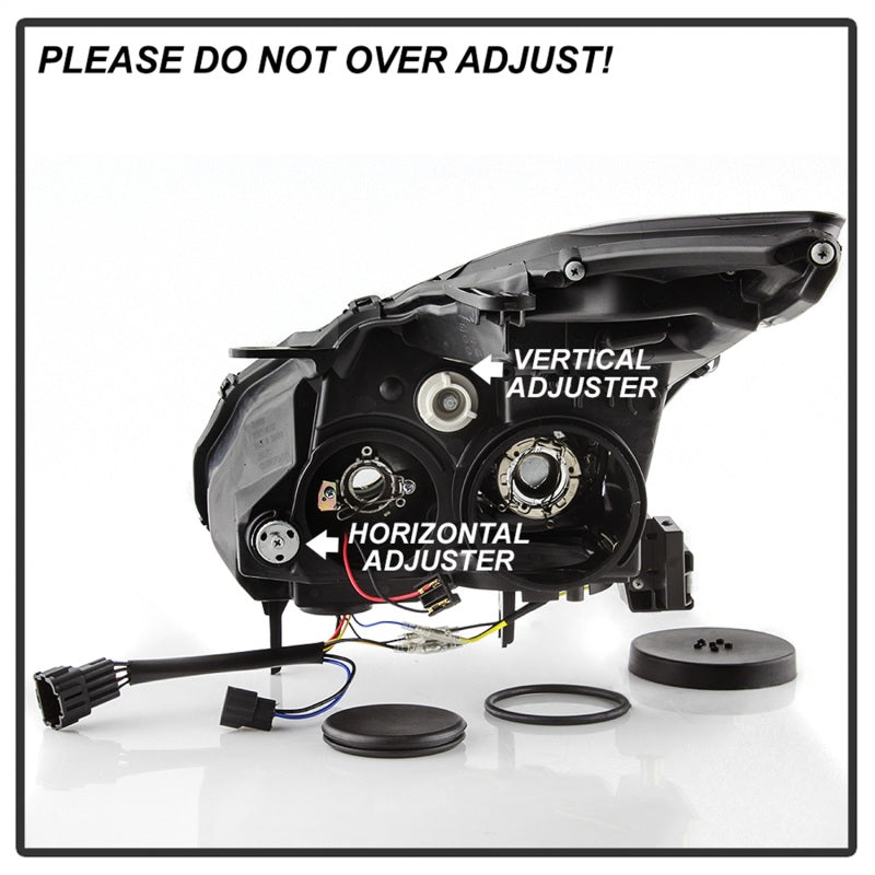 Spyder Nissan GTR R35 09-14 - Projector Headlights - DRL LED - Black Headlights SPYDER