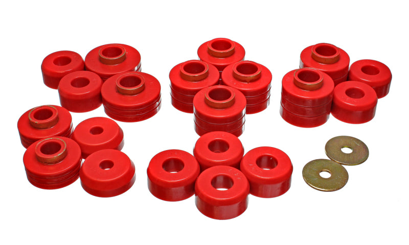 Energy Suspension 83-88 Ford Explorer/Bronco II 2WD / 84-90 Explorer/Bronco II 4WD Red Body Mount Se Bushing Kits Energy Suspension