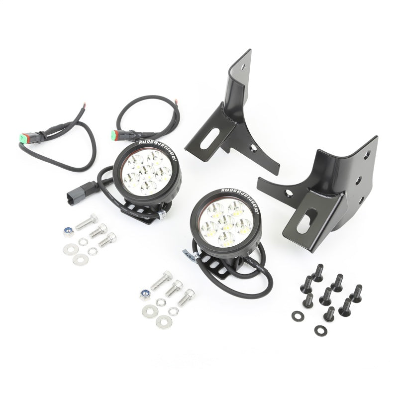 Rugged Ridge 97-06 Jeep Wrangler Round Windshield LED Kit w/ Brackets Light Bars & Cubes Rugged Ridge