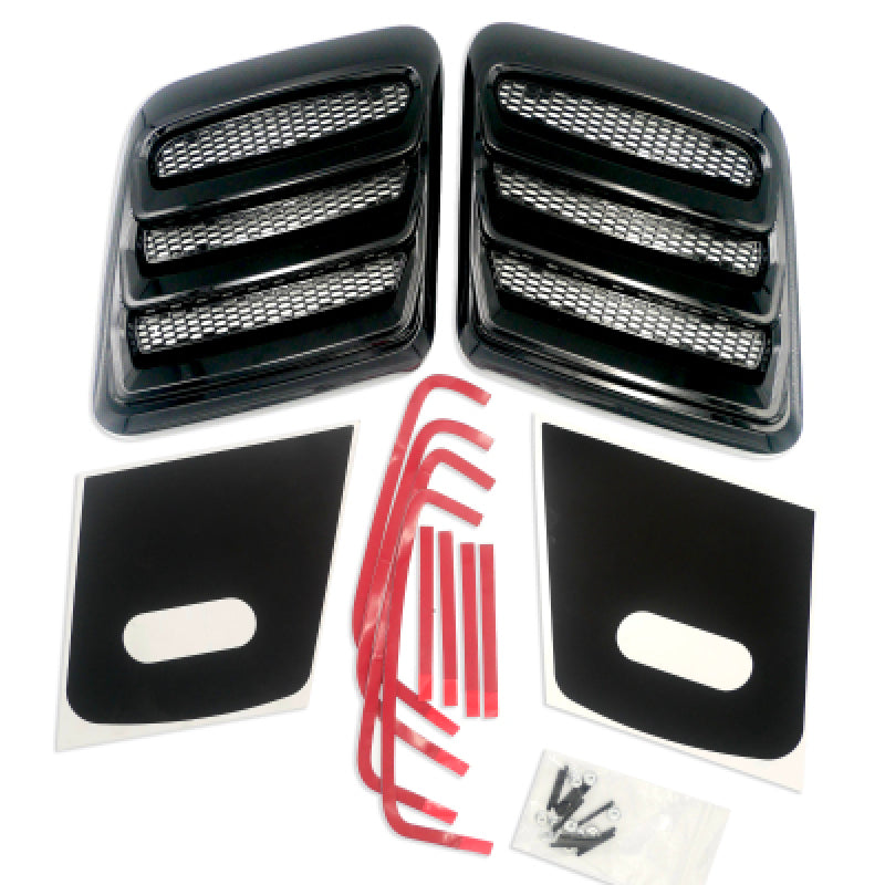 Roush 2018-2023 Mustang Hood Heat Extractors - Gloss Black Hood Vents Roush