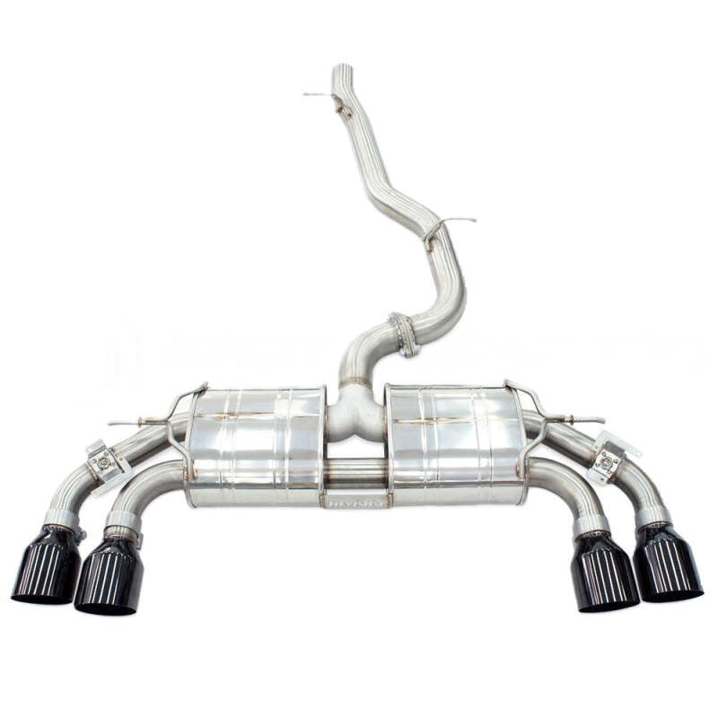 Invidia 2022+ Volkswagen Golf R MK8 76mm R400 Valved Cat Back Exhaust Straight Cut Black Tips Catback Invidia