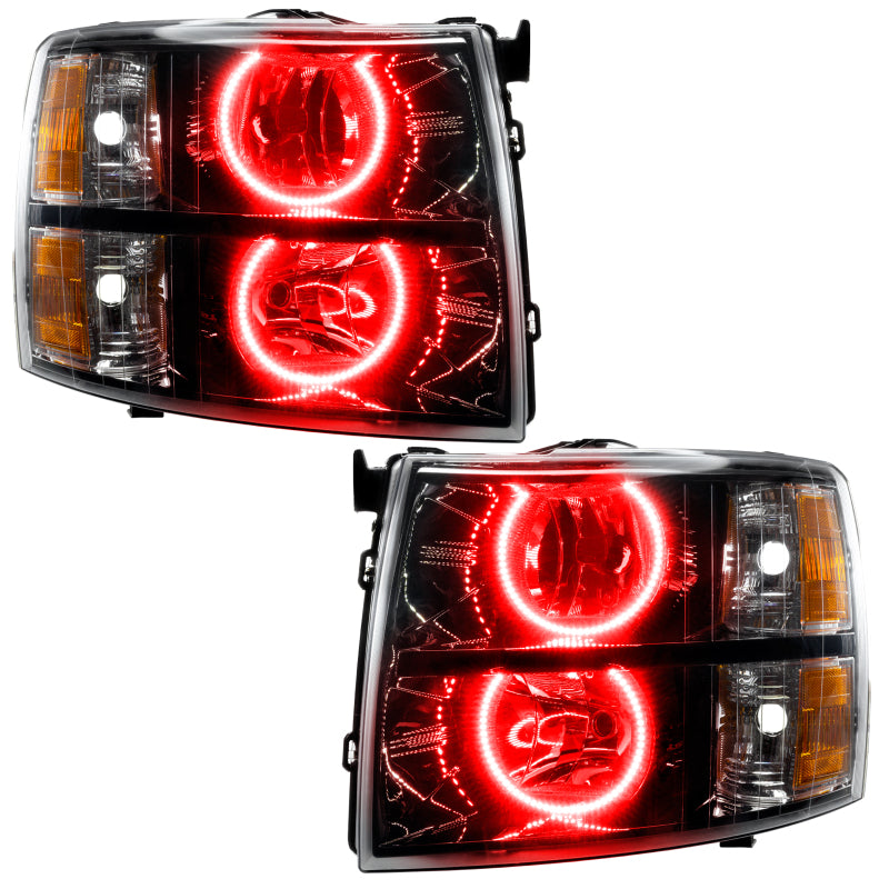 Oracle Lighting 07-13 Chevrolet Silverado Assembled Halo Headlights Round Style -Red Headlights ORACLE Lighting