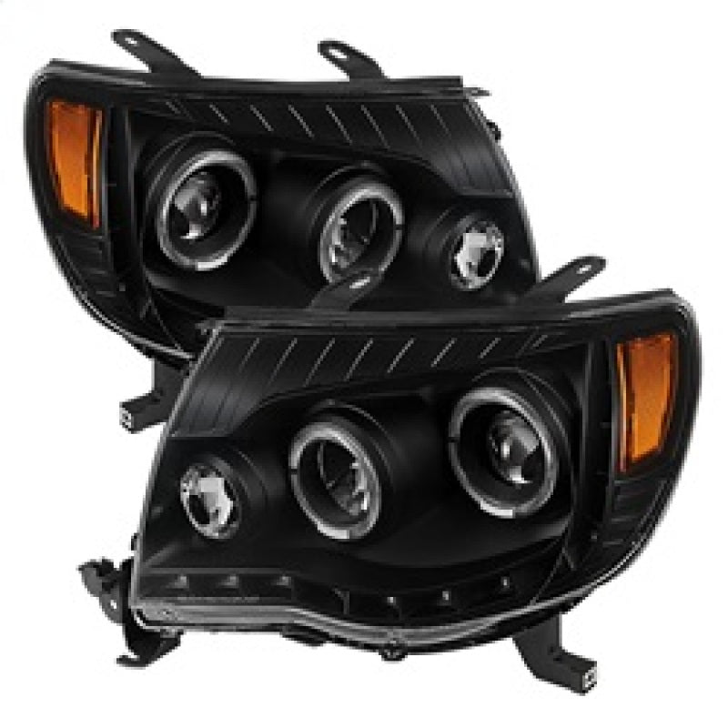 xTune Toyota Tacoma 05-11 Halo Projector Headlights Black PRO-JH-TT05-LED-BK Headlights SPYDER