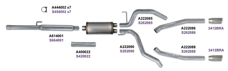 Diamond Eye KIT 3in Catback DUAL SS: DODGE 1500 2009-12 HEMI Catback Diamond Eye Performance