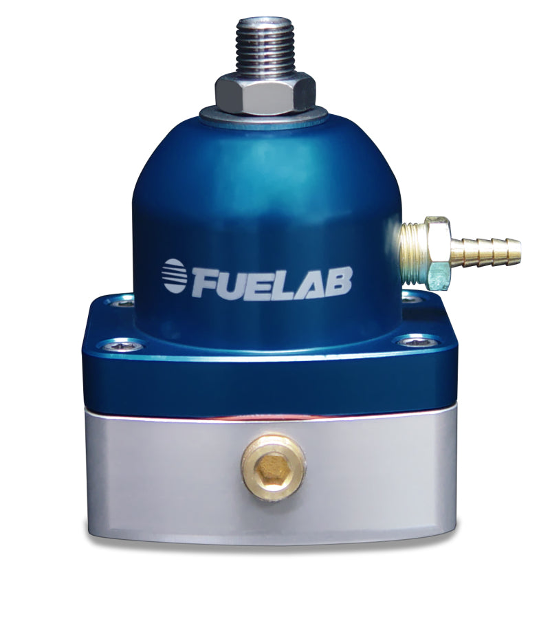 Fuelab 525 Carb Adjustable FPR In-Line Large Seat 1-3 PSI (1) -6AN In (1) -6AN Return - Blue Fuel Pressure Regulators Fuelab