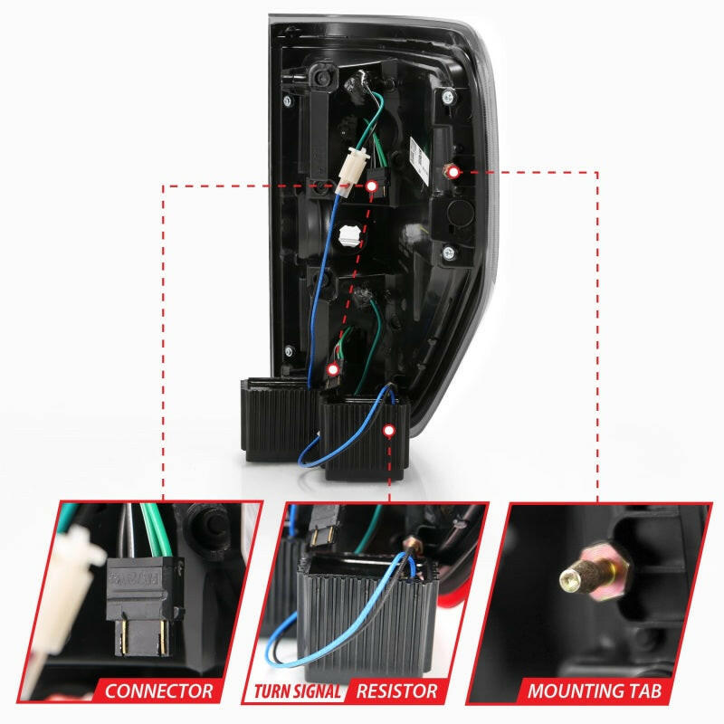 ANZO 2009-2013 Ford F-150 LED Taillights Black Tail Lights ANZO