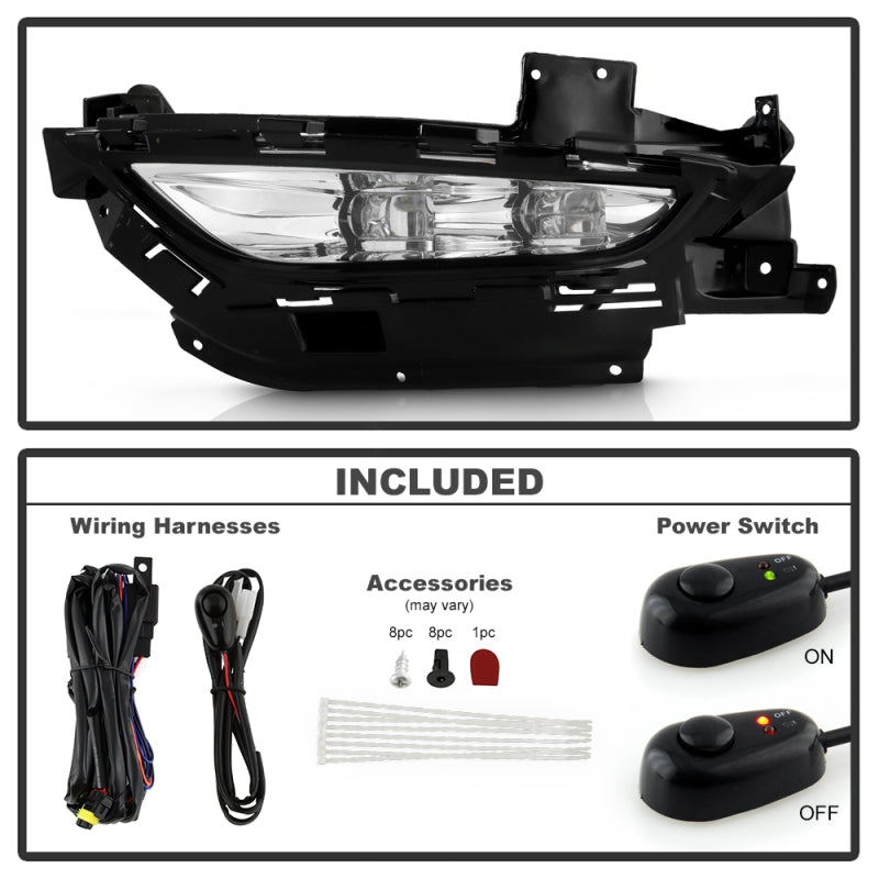 Spyder Chrysler 200 2015-2016 OEM Style Full LED Fog Lights W/Universal Switch- Clear Fog Lights SPYDER