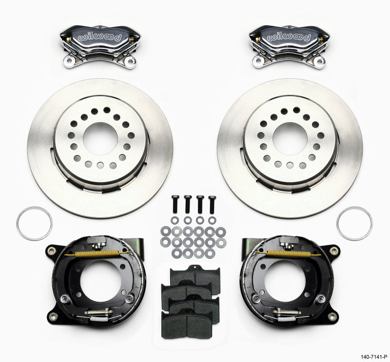 Wilwood Forged Dynalite P/S Park Brake Kit Polished Chevy 12 Bolt w/ C-Clips Big Brake Kits Wilwood
