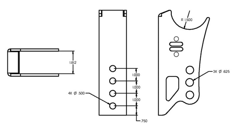 Ridetech Weld On Rear Axle Bracket for Bolt-On 4 Link Brackets Ridetech