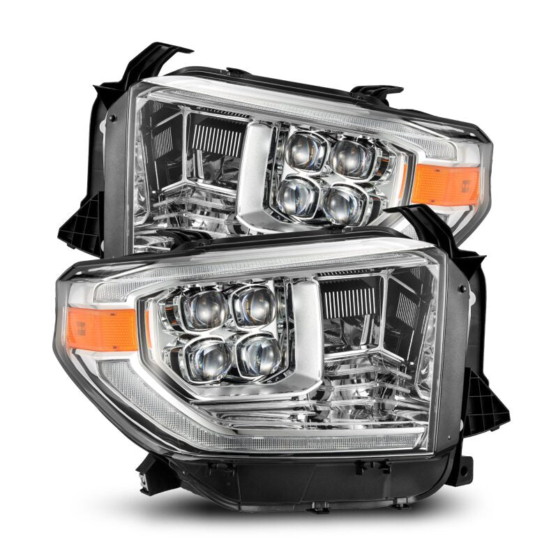 AlphaRex 14-21 Toyota Tundra NOVA LED Proj HL Chrome w/Actv Light & Seq. Sig + Switchback DRL Headlights AlphaRex