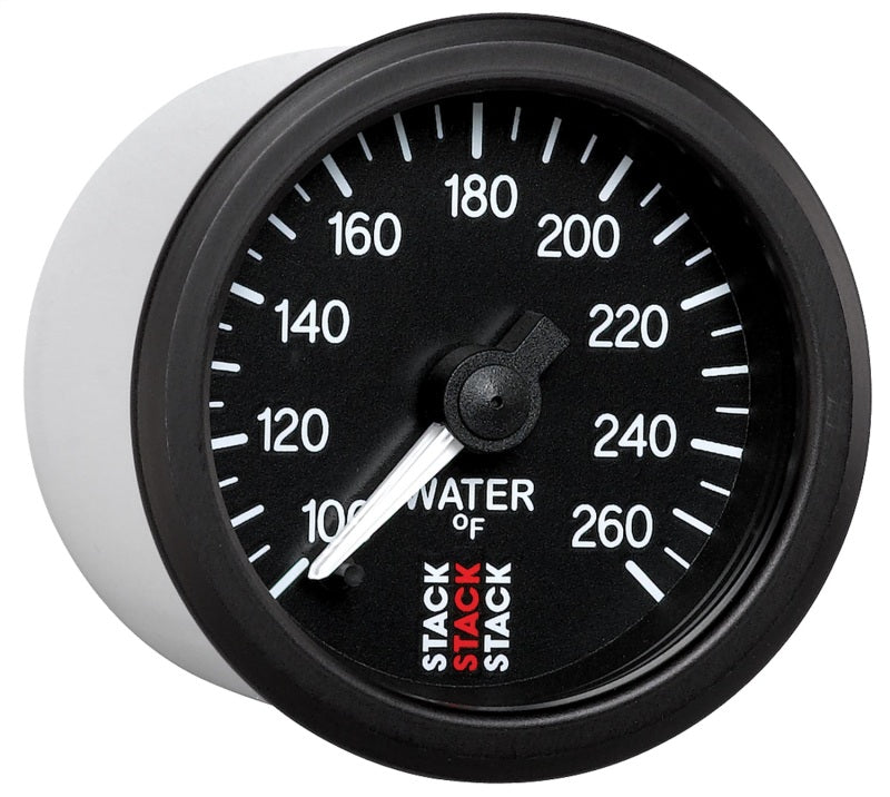 Autometer Stack 52mm 100-260 Deg F 1/8in NPTF Male Pro Stepper Motor Water Temp Gauge - Black Gauges AutoMeter