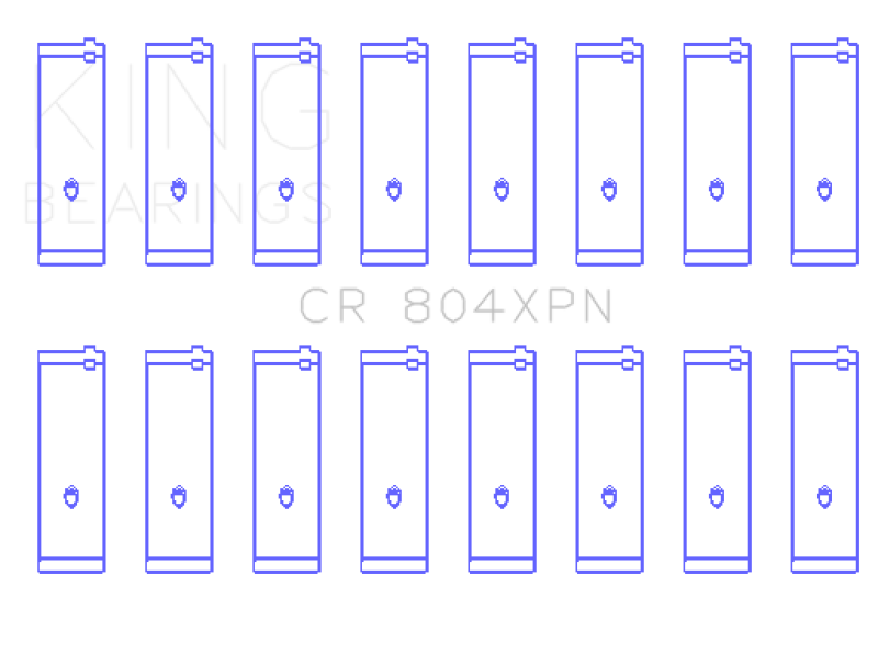 King Ford 260CI/289CI/302 (Size .020 Undersize) XP-Series Tri-Metal Narrowed Rod Bearings - Set of 8 Bearings King Engine Bearings