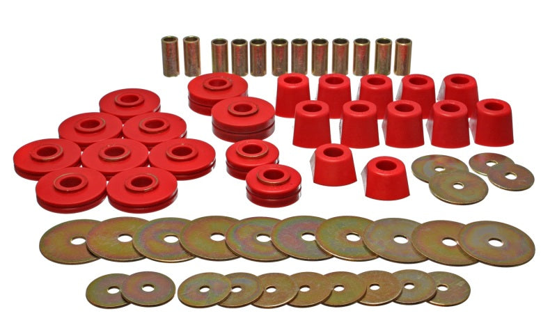 Energy Suspension 67-95 K5 Blazer / 67-70 Denali XL/Suburban/Yukon XL 4WD Red Body (Cab) Mount Set Bushing Kits Energy Suspension