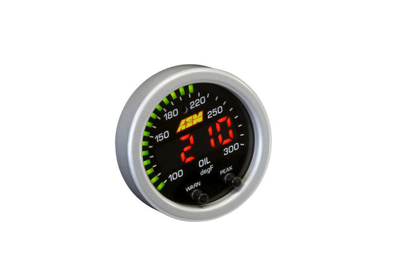 AEM X-Series Temperature 100-300F Gauge Kit (ONLY Black Bezel and Water Temp. Faceplate) Gauges AEM