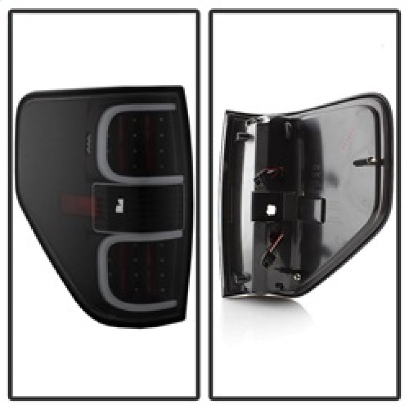 xTune Ford F150 09-14 LED Tail Lights - Black ALT-ON-FF15009-LBLED-BK Tail Lights SPYDER