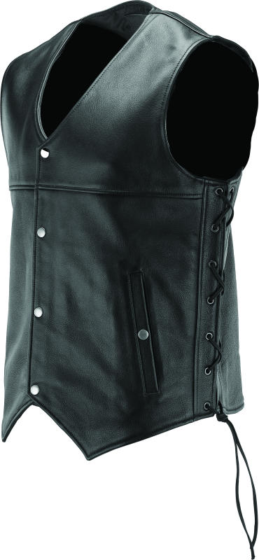 Kuryakyn Leather By River Road Old Skool Leather Vest Black - Large Vests Kuryakyn
