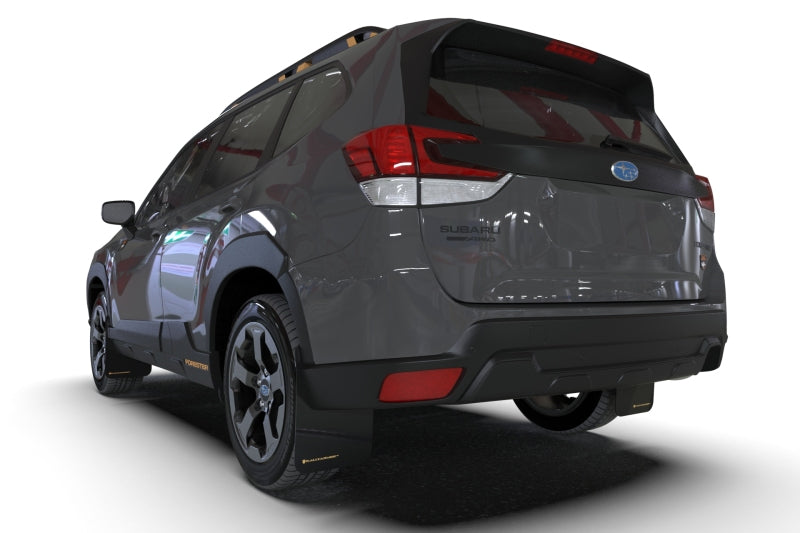 Rally Armor 22-24 Subaru Forester &amp; Wilderness Black UR Mud Flap w/Red Logo Mud Flaps Rally Armor