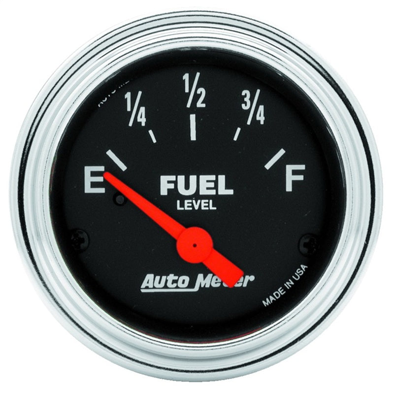 Autometer Traditional Chrome 2-1/16in 33 Ohm - 240 Ohm Full Electrical Fuel Level Gauge Gauges AutoMeter