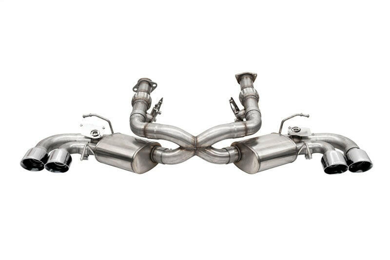 Corsa 20-25 Corvette C8 3in Valved Cat-Back 4.5in Pol Quad Tips Fits Factory Perf Exhaust DeletesAFM Catback CORSA Performance