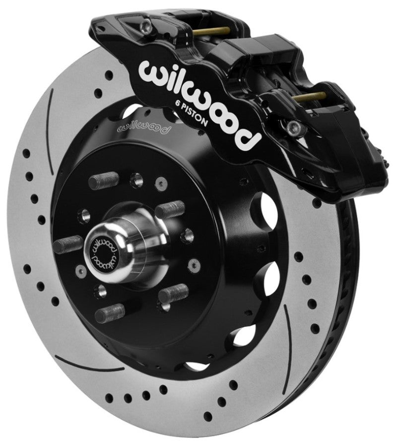Wilwood 70-81 FBody/75-79 A&XBody AERO6 Frt BBK 14in D/S Rtr Blk Calipers Use w/ Pro Drop Spindle Big Brake Kits Wilwood