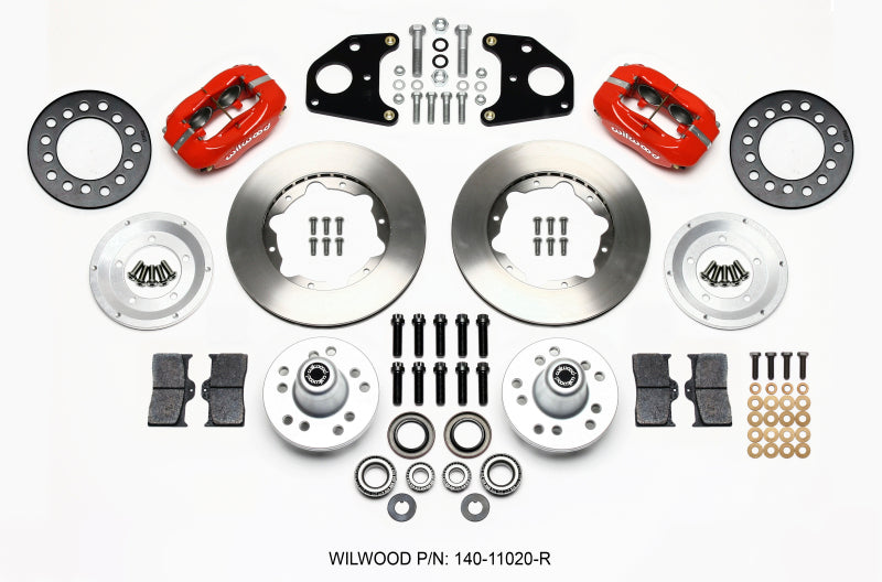 Wilwood Forged Dynalite Front Kit 11.00in Red 62-72 CDP B & E Body-Drum Big Brake Kits Wilwood