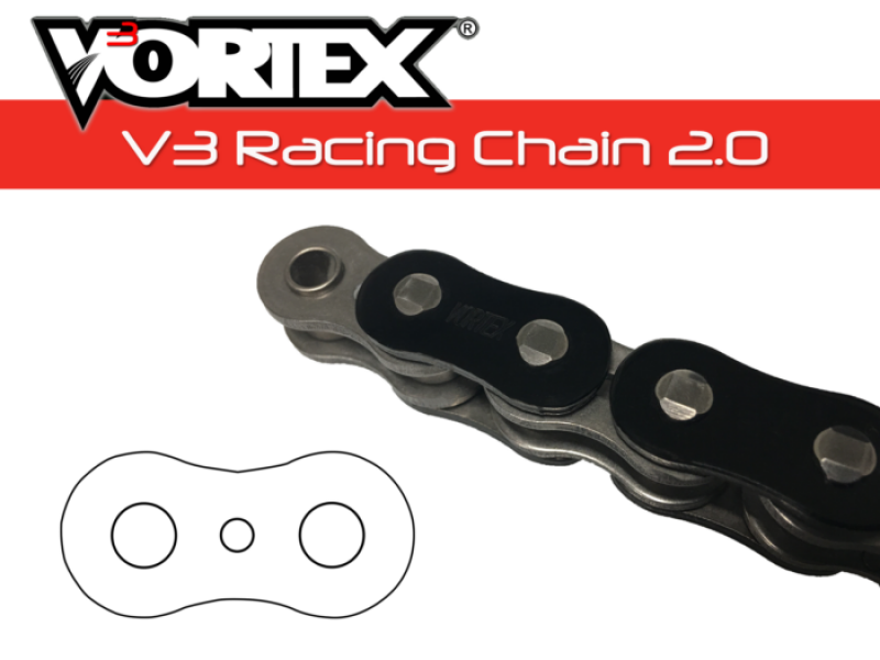 Vortex Racing V3 2.0 Chain 530SX3-114- Black Chains Vortex Racing