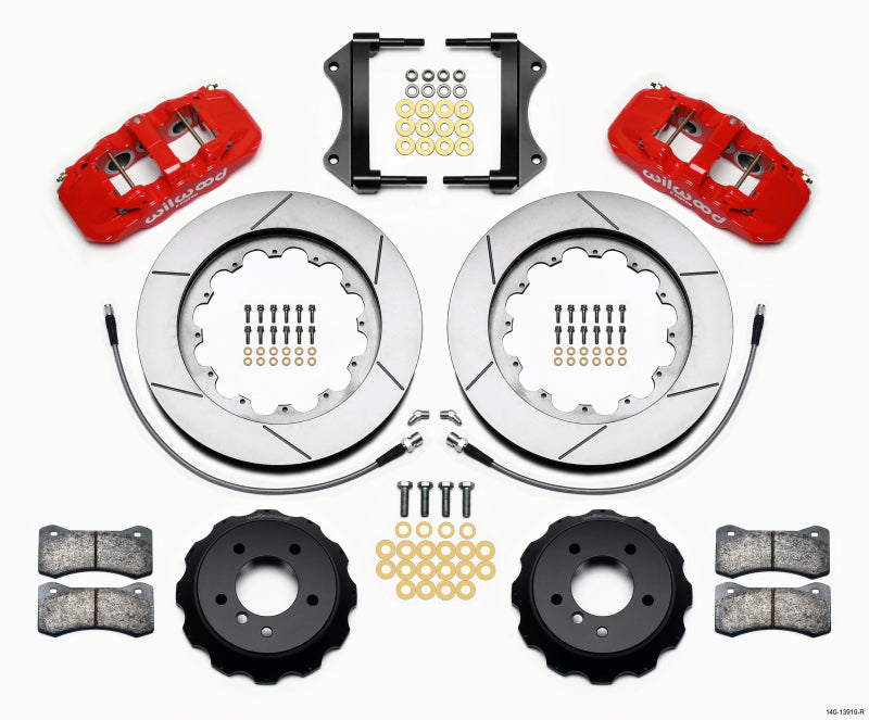 Wilwood AERO6 Front Hat Kit 15.00 Red 2007-2011 BMW E90 Series w/Lines Big Brake Kits Wilwood