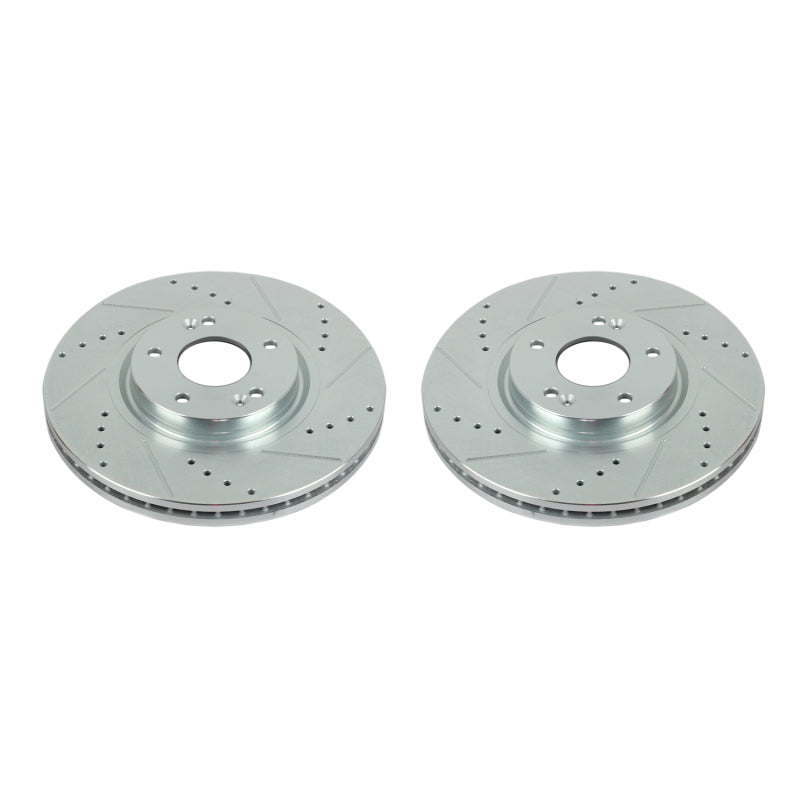 Power Stop 07-12 Hyundai Veracruz Front Evolution Drilled & Slotted Rotors - Pair Brake Rotors - Slot & Drilled PowerStop