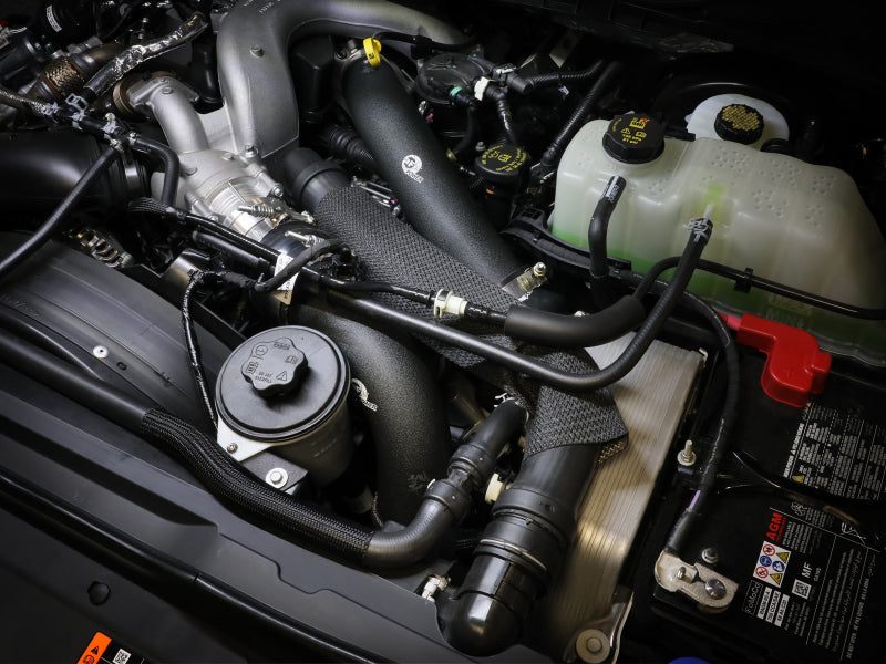 aFe 23-24 Ford Diesel Trucks V8-6.7L (td) BladeRunner Aluminum Hot and Cold Charge Pipe Kit - Black Intercoolers aFe