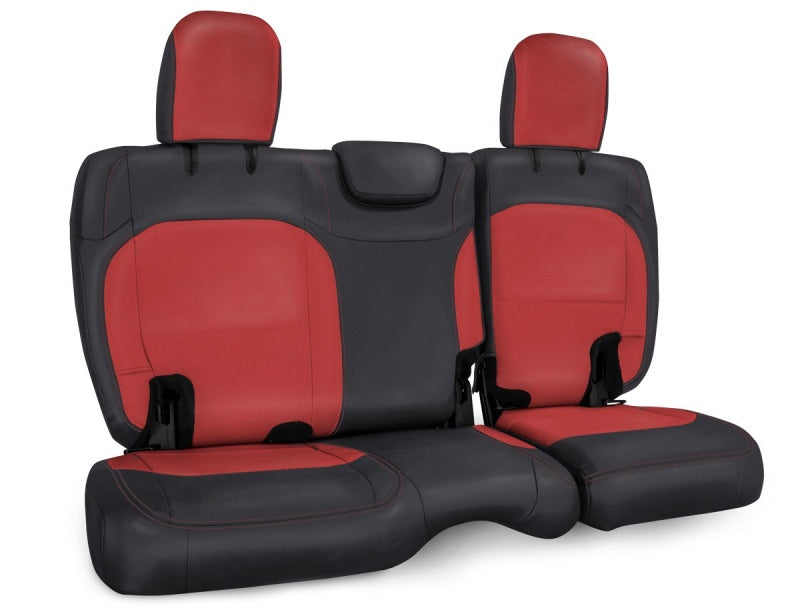 PRP 2018+ Jeep Wrangler JL/2 Door Rear Bench Cover - Black/Red Seat Covers PRP Seats