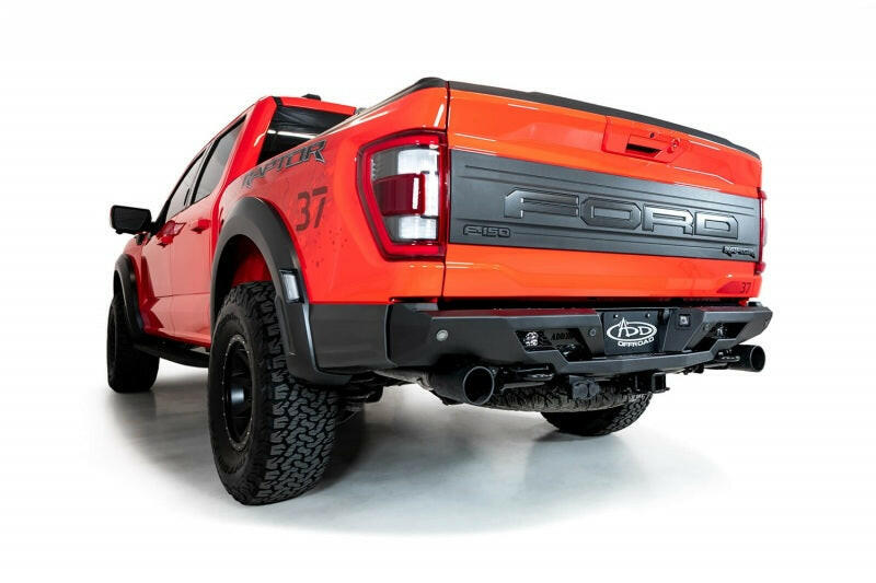 Addictive Desert Designs 2022+ Ford Raptor Stealth Fighter R Bumper w/ 2 Cube Lights - Hammer Black Bumpers - Steel Addictive Desert Designs