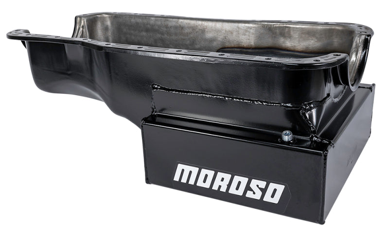 Moroso Ford 351W (w/Front Sump) Kicked Out Road Race Baffled 9qt 8in Steel Oil Pan Oil Pans Moroso