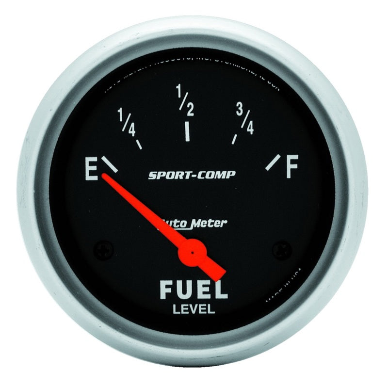 AutoMeter Gauge Fuel Level 2-5/8in. 0 Ohm(e) to 90 Ohm(f) Elec Sport-Comp Gauges AutoMeter