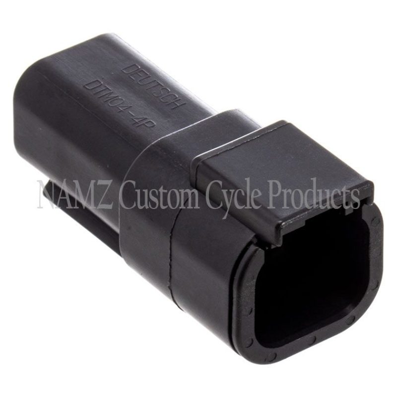 NAMZ Deutsch DTM 4-Position Receptacle w/4 Stamped Terminals & Wedgelock - Black (HD 74104-98BK) Wiring Connectors NAMZ