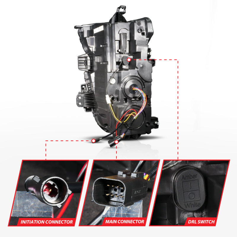 ANZO Z-Series 20-23 Chevy Silverado 2500/3500 Z-Series Full LED Proj Headlights Black - Driver Side Headlights ANZO