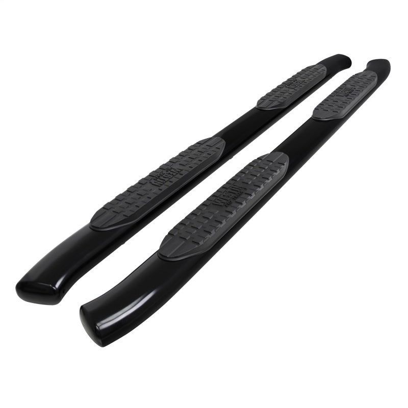 Westin 19-20 Chevrolet Silverado/GMC Sierra 1500 Double Cab PRO TRAXX 5 Oval Nerf Step Bars - Black Nerf Bars Westin