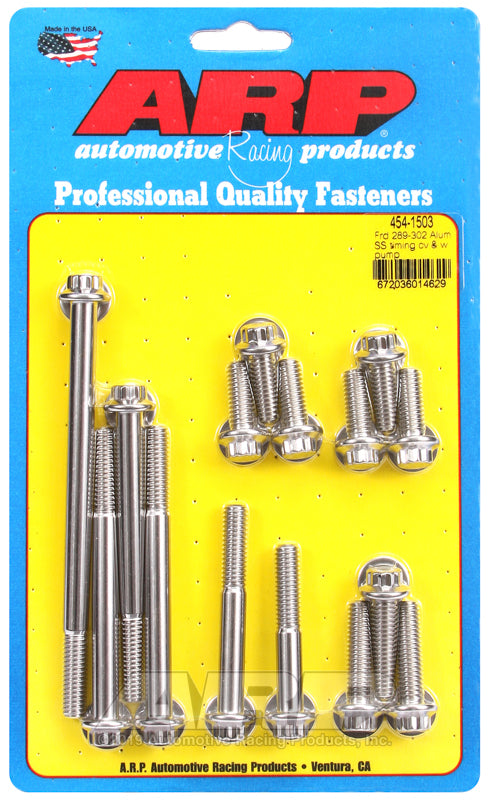 ARP Ford 289-302 Alum SS Timing Cover and Water Pump Kit Hardware Kits - Other ARP