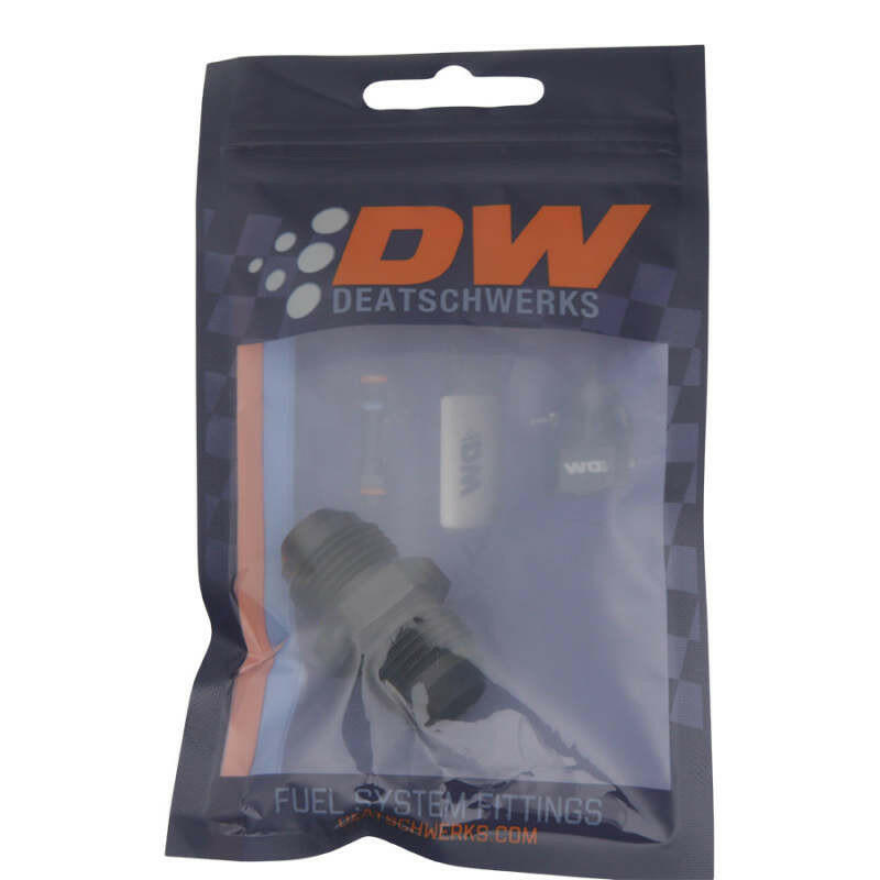 DeatschWerks 8AN Male Flare to 8AN Male Flare Coupler - Anodized Matte Black Fittings DeatschWerks