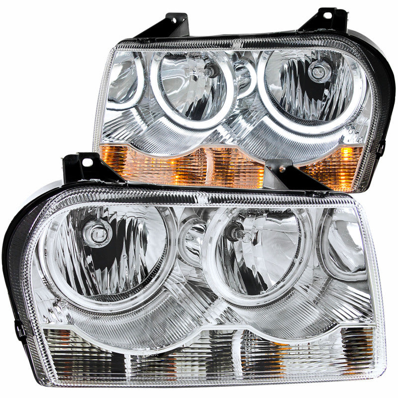 ANZO 2005-2010 Chrysler 300 Crystal Headlights w/ Halo Chrome (CCFL) Headlights ANZO