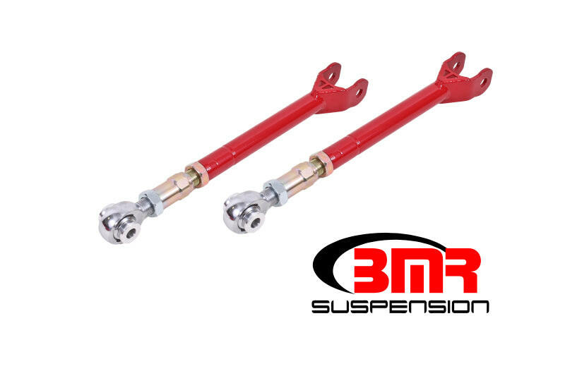 BMR 08-17 Challenger Lower Trailing Arms w/ On-Car Adj. Rod Ends - Red Suspension Arms & Components BMR Suspension