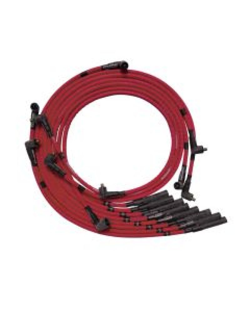 Moroso Chrysler Mopar 361/383/400/440 Str Plug Boots Non-HEI Sleeved Ultra Spark Plug Wire Set - Red Spark Plug Wire Sets Moroso