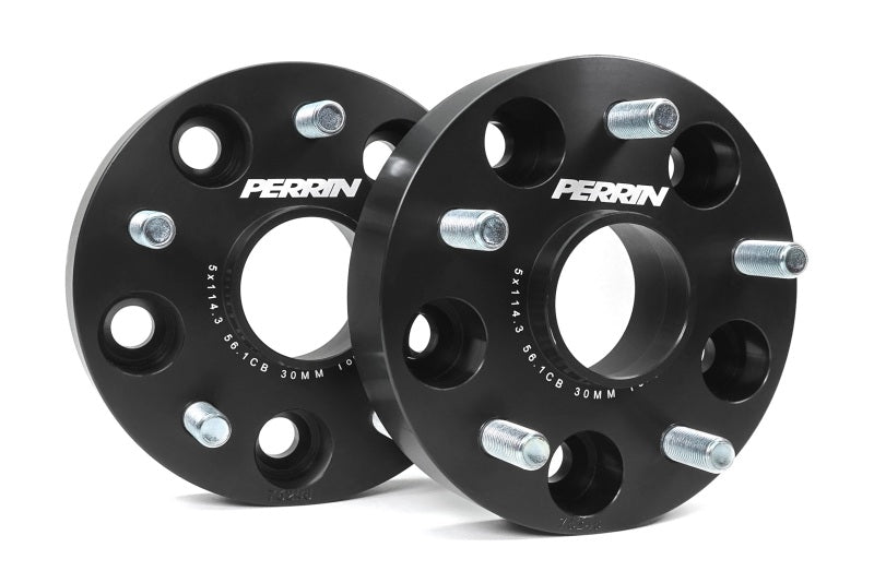 PERRIN Subaru 30mm Wheel Spacers 5x114.3 BP w/56mm Hub - Black Wheel Spacers & Adapters Perrin Performance